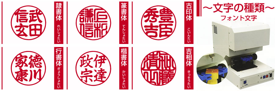 フォント文字の種類